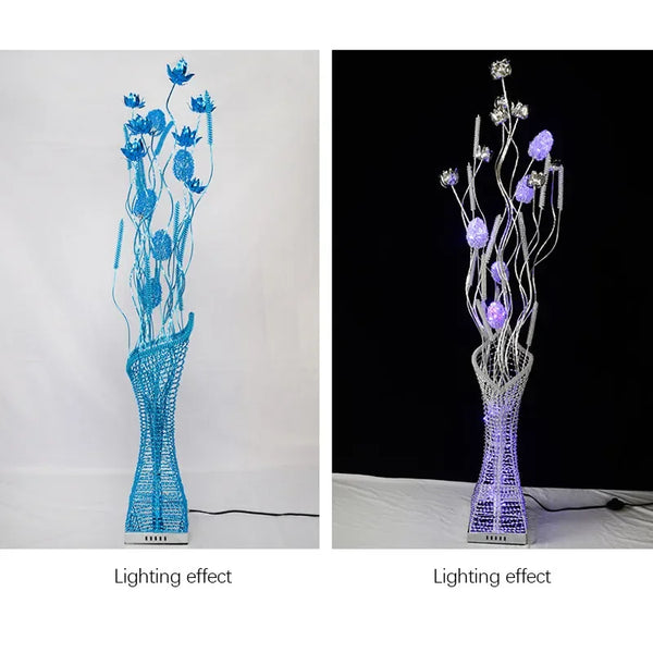 SOURA Nordic Red Floor Lamp Modern Art Flower Living Room Sofa Bedroom Wedding LED Originality Decorative Standing Light