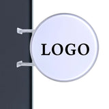 AOOKMIYA 50cm Waterproof LED Double Sided Round Advertising Lightbox 110V/220V Outdoor Advertising Neon Sign Light Box