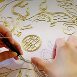 10/5m Pinch Wire Enamel Gold Wire Aluminum Oxide Material Flat Wire Flower Wire Color Sand Painting Craft Painting DIY Tools