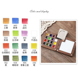 AOOKMIYA 15-Color Schminke College Watercolor Paint Box 0.5ML Portable Walnut Watercolor Palette Artist Travel Painting Art Supplies