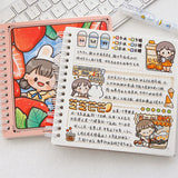 Square Handbook Sub-Grid Coil Notebook Memorial Book Planner Diary Elementary School Student Gift