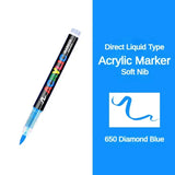 16 Colors Direct-liquid Acrylic Marker Pen Waterproof Pen Soft Brush Nib for Glass Stone Metal Glass Art Supplies Stationery
