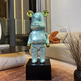 50/80cm Plating Bear Figure Aesthetic Violent Bear Statue Large Sculpture Figurine Luxury Livingroom Decoration Home Ornament