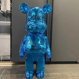 50/80cm Plating Bear Figure Aesthetic Violent Bear Statue Large Sculpture Figurine Luxury Livingroom Decoration Home Ornament