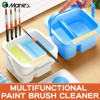 AOOKMIYA 1pc Marie Multifunctional Brush Cleaner/Washer,White,Pink,Blue Portable Handheld Brush Basin Holder,Organizer for Acrylic