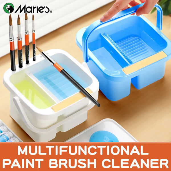AOOKMIYA 1pc Marie Multifunctional Brush Cleaner/Washer,White,Pink,Blue Portable Handheld Brush Basin Holder,Organizer for Acrylic