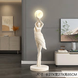 Home Decor Abstract Angel Girl Statues Floor Decor Living Room Large Luminous Girl Figure Sculptures Ornaments Housewarming Gift