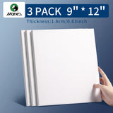 AOOKMIYA Marie's 3 Pack Stretched Canvas with 6x6", 8x8", 12x12", 12x16" and 16x20", 100% Cotton Primed White Rectangular Wooden Framed