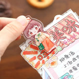 Flash Girl Series Acrylic Thickened Handbook Folder Cartoon Sticky Notes Test Papers Classification Folder Snack Sealing Folder