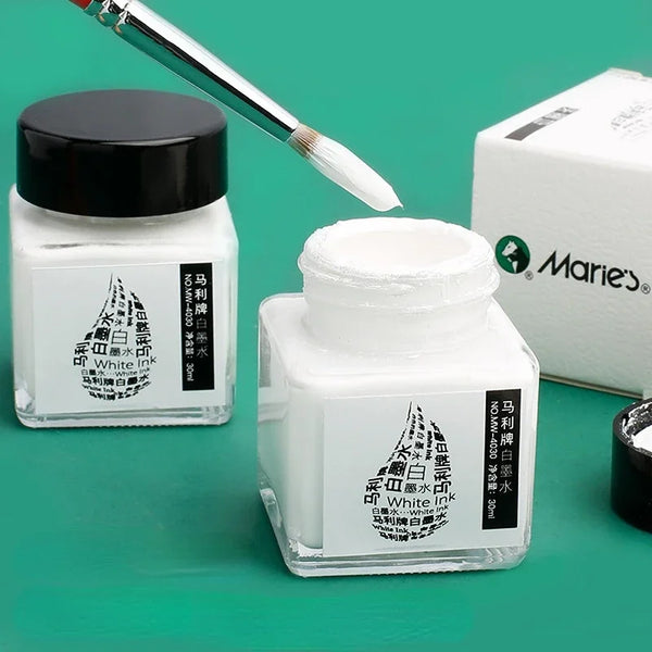 AOOKMIYA 30ML White Ink High-gloss Watercolor Art Students' Special Starry Sky Embellishment White Ink Cartoon Blank Correction Fluid AOOKMIYA.COM
