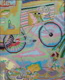 AOOKMIYA 16CT 119X91cm Beach camping Pre-Printed Cross Stitch DIY Embroidery Set Handicraft Floss Needle Crafts 139 Colors