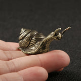 AOOKMIYA ART+ Creative Gifts Brass Snail Ornament Cute Animal Copper Figurines Creative Kawaii Pet Home Decor Office Desktop Decorations Tea Pet