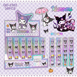 Sanrio 36pcs Gel Pen 0.5mm Black Cute Elf Bronzing Blind Box Pressing Pen ST Head School Supplies Writing Stationery Seconds Dry