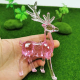 Acrylic Christmas Reindeer Ornaments Tabletop Decorations Holiday Table Crystal Elk Reindeer Sculpture Christmas Home Office