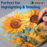 AOOKMIYA 5pcs Marie's Paint Brushes Set with Flat and Details with Wolf Hair for Acrylic,Watercolor,Crafts,Models,Rocks,Canvas,Gouache