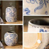 Blue and White Porcelain Vases Flower Arrangements Home Decoration Living Room Ornaments Chinese Style Ceramic Retro Porcelain