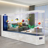 Super large floor-to-ceiling fish tank living room company hotel giant aquarium screen partition ultra-white glass53