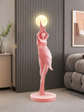 Home Decor Abstract Angel Girl Statues Floor Decor Living Room Large Luminous Girl Figure Sculptures Ornaments Housewarming Gift