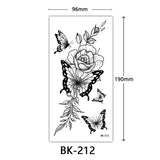 AOOKMIYA Waterproof Flower Temporary Tattoos for Women Black Floral Tattoo Stickers for Hand Arm Body Disposable Fake Tattoo Body Art