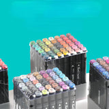 AOOKMIYA 168 Color Double Head Alcohol Oily Marker Double Black Bag Set Base Student Animation Clothing Design Brush Art Stationery