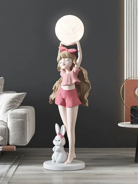 AOOKMIYA ART+ Creative Gifts Home Decor Girl Sculptures 120CM Figure Statues Living Room Restaurant Creative Large Floor Decoration Nordic Style Modern Gifts