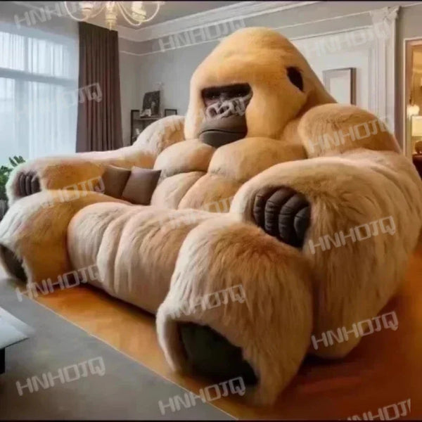 AOOKMIYA ART+ Creative Gifts Gorilla Sofa Living Room Furniture Two-Dimensional Diamond Sofa Bedroom Bed Creative Large Animal Leather Sofa Bed