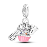 2025 Hot Sale Charms Bead 925 Sterling Silver Pink Butterfly Luminous Firefly Dangle Fit Bangle Bracelet Necklace DIY Jewelry