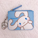 Sanrio Kurumi Little White Dog Pudding Dog Gemini Star Long Eared Rabbit Leather Card Set Wallet with Keychain Pendant