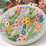 AOOKMIYA Embroidery Kit for Beginners and Embroidery Enthusiasts - Includes Floral Landscape with Thread Needles