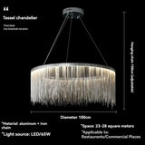 Nordic Postmodern Art Chandelier Creative Living Room Luxury Designer Tassel Round Dining Room Bedroom LED Decorative Lamps