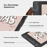 Huion Kamvas 13 Gen 3 Drawing Display 13.3" Art Tablet+Anti-sparkle Canvas Glass, 99% sRGB, PenTech 4.0 16384 Pen Pressure