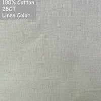 AOOKMIYA 100% Cotton Evenweave 32CT 28CT 25CT 22CT Cross Stitch Embroidery Canvas Fabric Cloth White Shiny Linen Flaxen Beige Brown Color