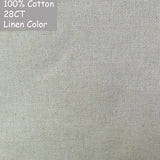 AOOKMIYA 100% Cotton Evenweave 32CT 28CT 25CT 22CT Cross Stitch Embroidery Canvas Fabric Cloth White Shiny Linen Flaxen Beige Brown Color