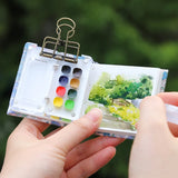 AOOKMIYA Portable 8-color Acrylic Watercolor Paint Box Set Mini Palette Watercolor Paint Packaging Travel Sketching Art Supplies