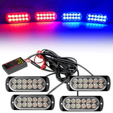 4 in 1 LED Warning Strobe Light 12V 24V Car Grille Emergency Flash Police Signal Lamps Auto Stroboscope for Truck Offroad SUV