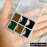 AOOKMIYA Schmincke College-level Layered 6-color Watercolor Paint Texture Painting Precipitation Color Sub-pack Acuarela Art Supplies