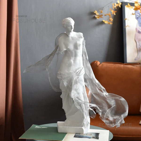 Italian Art Mesh Venus Sculptures Home Decor Resin Statues home Ornaments Porch Model Room Soft Ornaments Miniature Figurines Z