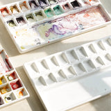 Ceramic Watercolor Palette Campus Oil Painting Chinese Paints White Porcelain Shell Palette Artists Color Mixing Palette