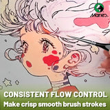 AOOKMIYA 11pcs Marie's Fine Paint Brush Set, Miniature Detail,Nylon Hair Kit for Acrylic,Watercolor,Craft,Models,Mini Figure,Rock