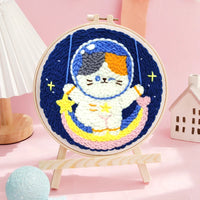AOOKMIYA RUOPOTY Diy Punch Needle Kit Flowers Crafts For Beginner Needle Embroidery Starter Kits For Diy Gift Cross Stitch Home Decor
