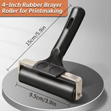 AOOKMIYA 2pcs Rubber Roller Brayer Rollers Hard Rubber 4/2.2 Inch for Ink,Stamping Texture Craft,for Printmaking,Painting,Crafting