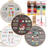 AOOKMIYA 4 Stage Embroidery Kit for Beginners Adults Learn 38Stitches from Instruction Needlepoint Kits for Adults with Stamped Patterns