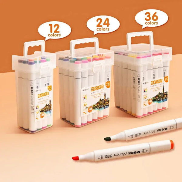 AOOKMIYA 24 Colors Poster Art Rotuladores Punta Pincel Graffiti Paint Colour Marker Pen