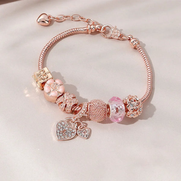 AOOKMIY 1Pcs Minimalist And Atmospheric Oil Dripping Rose Heart Bead Bracelet Fashionable Oil Painting Swan Lantern Bead BraceletsAOOKMIYA.COM