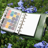 AOOKMIYA Empty Watercolor Palette A7 Loose-leaf Watercolor Book Portable Acrylic Watercolor Box Paint Tray Travel Sketching Art Supplies
