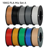 KINGROON 22LBS PETG or PLA filament 3D Printer Filament 10 Rolls 1KG 1.75MM Eco-Friendly Good Toughness Mix Color Free Shipping