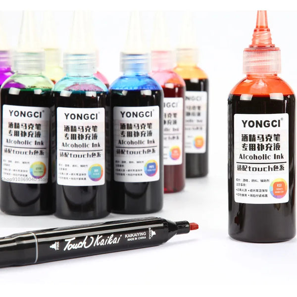AOOKMIYA 100ML 168 Colors Marker Replenishing Liquid Universal Filling Ink Oily Alcohol Color Marker Ink Filling Liquid Art Supplies