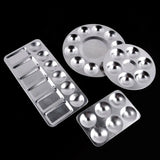 Metal Hand Drawn Watercolor Palette 6/10/12 Wells Circular/Rectangular Painting Color Palette Mixing Paint Tray Art Supplies