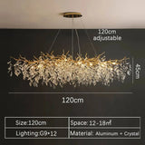 Luxury Gold Crystal LED Chandeliers Living Dining Room Bedroom Lighting Lustre Ceiling Pendant Lamps Indoor Villa Lights Fixture