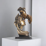 Bronze Lover Kiss Statue Bronze Wedding Lovers Kissing Sculpture Bust Kiss Statues For Home Indoor Decor Valentine's Christmas
